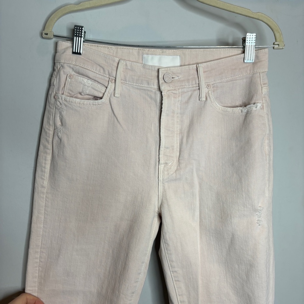 Mother The Rascal Ankle Jeans 27 Soft Pink High Rise Distressed - Picture 4 of 10